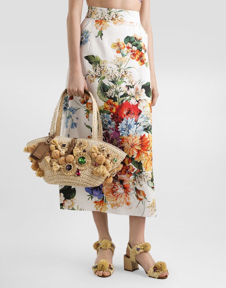 Dolce & Gabbana Sac Sicilien Capri en paille Multicolore BB7819AP298
