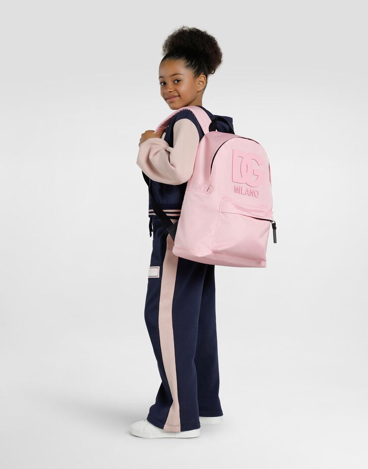 Dolce & Gabbana Fleece palazzo pants with logo Blue L5JPE2G7NNW