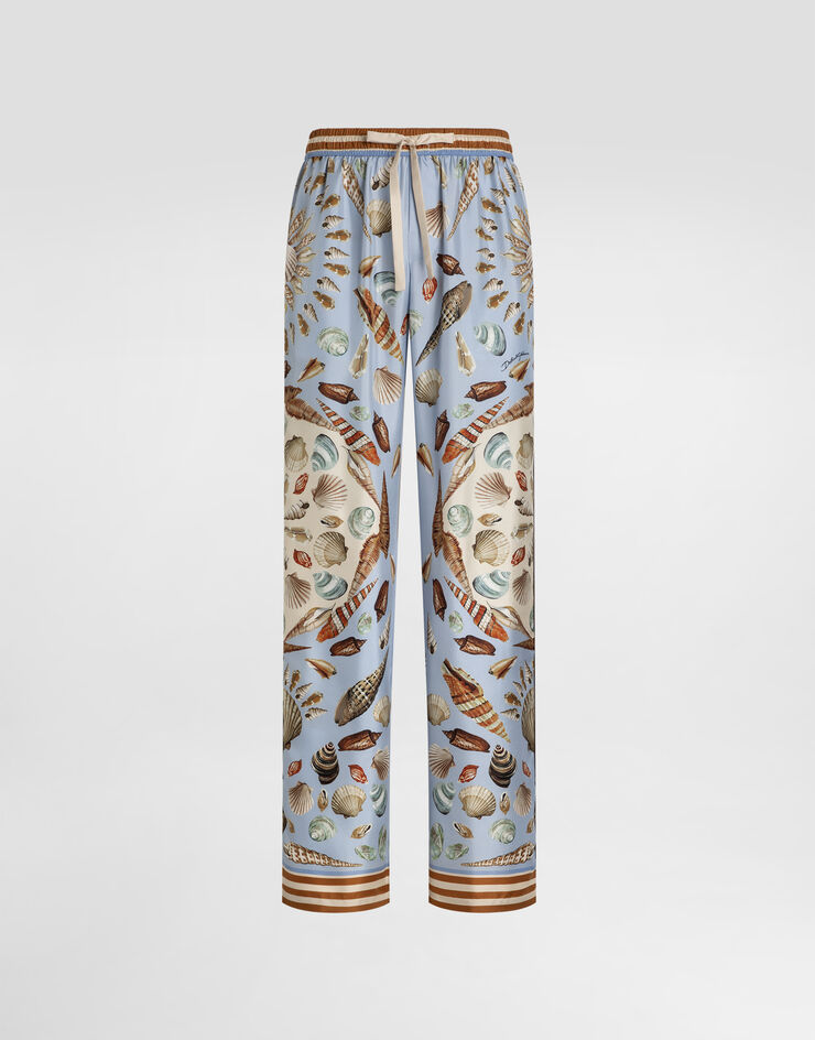 Dolce & Gabbana Shell-print silk twill trousers Multicolor GVRMATHI1ZB