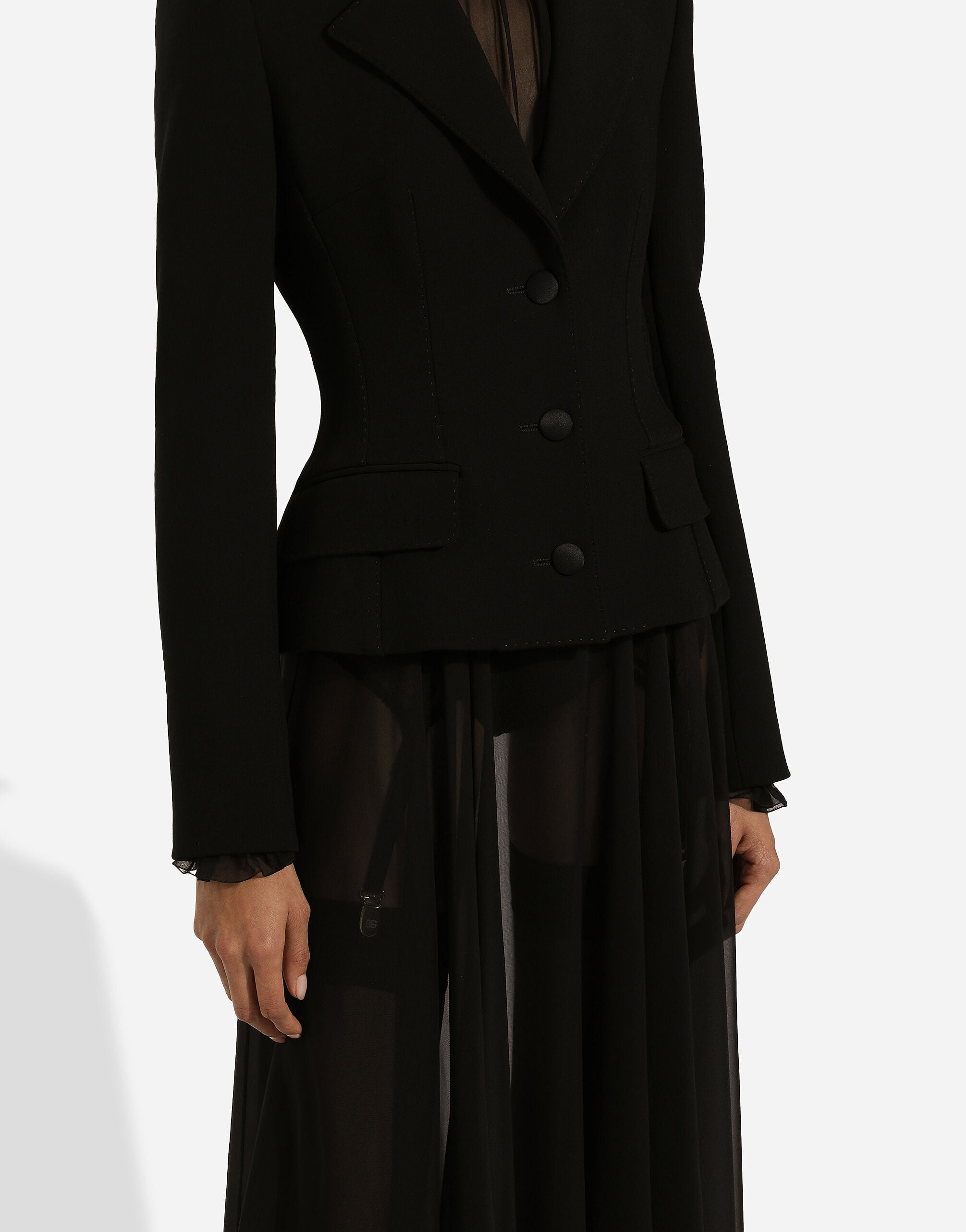 Single-breasted wool Dolce jacket in Black for Women