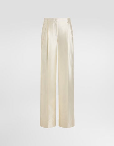 Dolce & Gabbana بنطال من حرير ميكادو White FTDLHTFU1L5