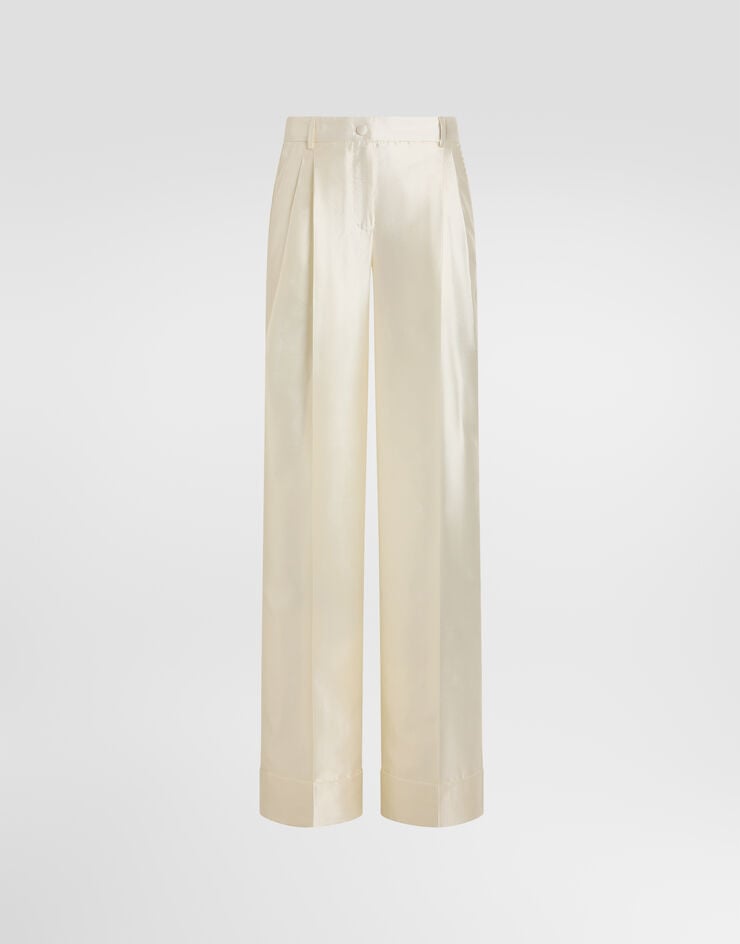 Dolce & Gabbana بنطال من حرير ميكادو White FTDLHTFU1L5