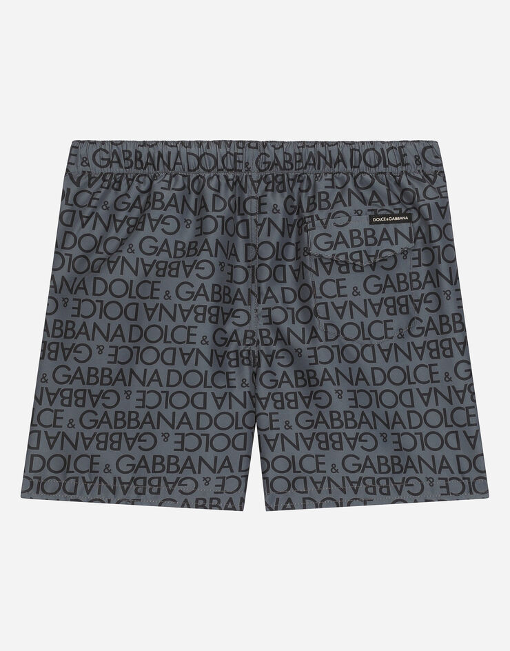 Dolce&Gabbana Bañador bóxer con estampado integral del logotipo Gris L4J818ISMFZ