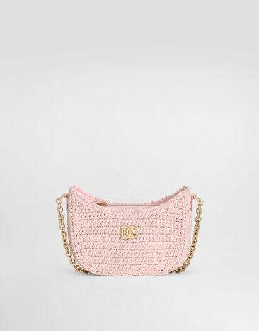 Dolce & Gabbana DG Girlie Crochet raffia bag Pink EB0262AX321