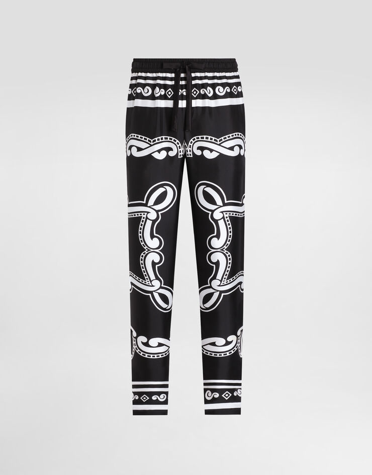 Dolce & Gabbana Pyjamahose aus Seide Drucken GVCRATHI1WF