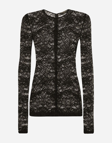 Dolce & Gabbana Lace top Black F8T15TFLRFE