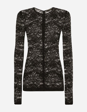 Dolce & Gabbana Lace top Black F75O9TFUSOP