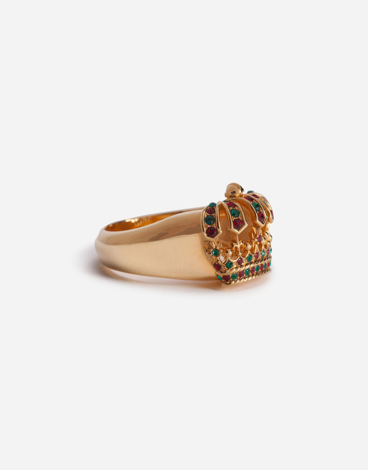 Dolce & Gabbana 水钻与皇冠装饰金属戒指 多色 WRM1C1W1111
