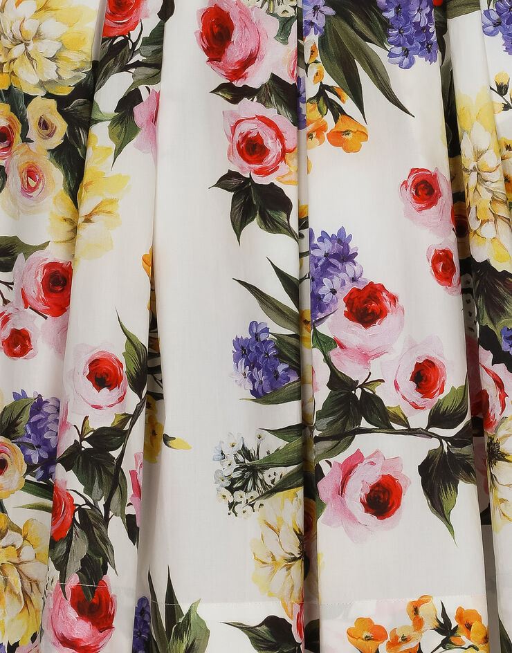 Dolce & Gabbana Falda larga de popelina con estampado de jardín Imprima L55I01HS5Q5