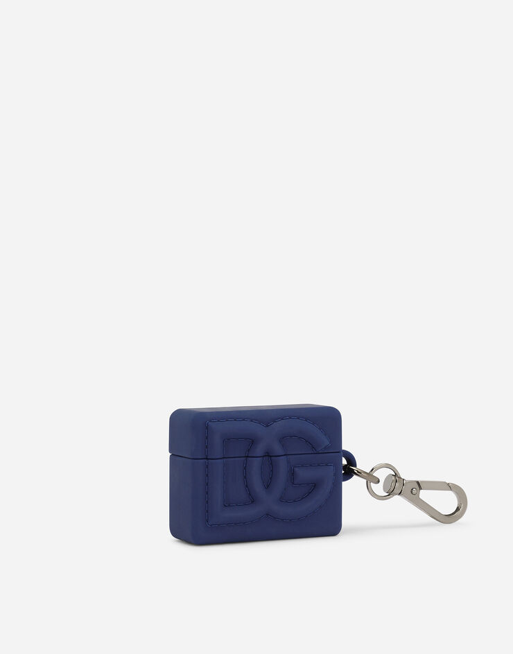 Dolce&Gabbana Rubber Airpods case with DG logo Blue BP3263AG816