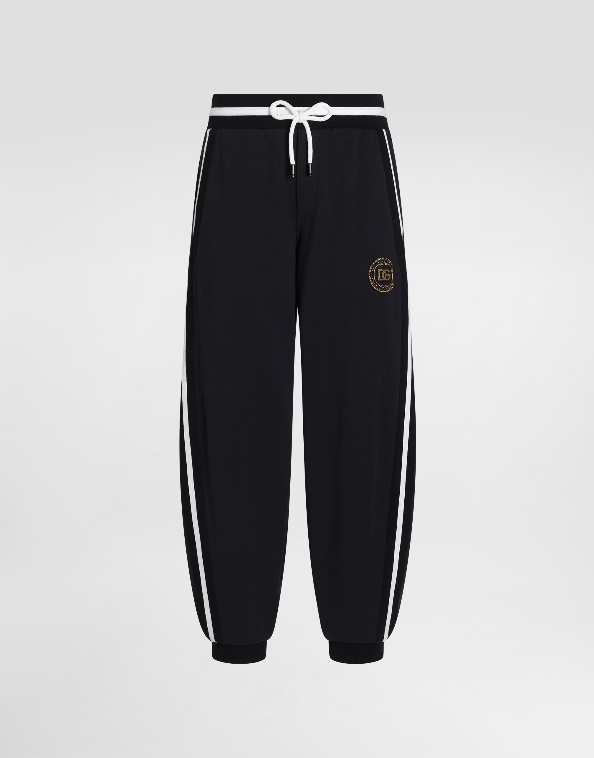 Cotton fleece jogging trousers in Blue for Men | Dolce&Gabbana® US