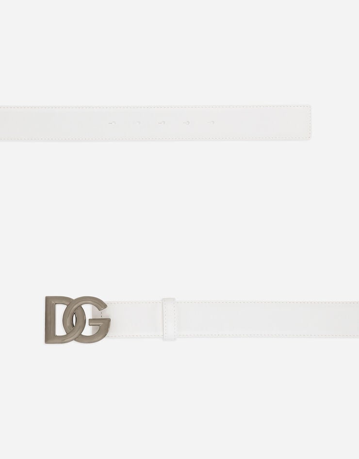 Dolce & Gabbana Cinturón con hebilla logotipo DG Blanco BC4693AQ765