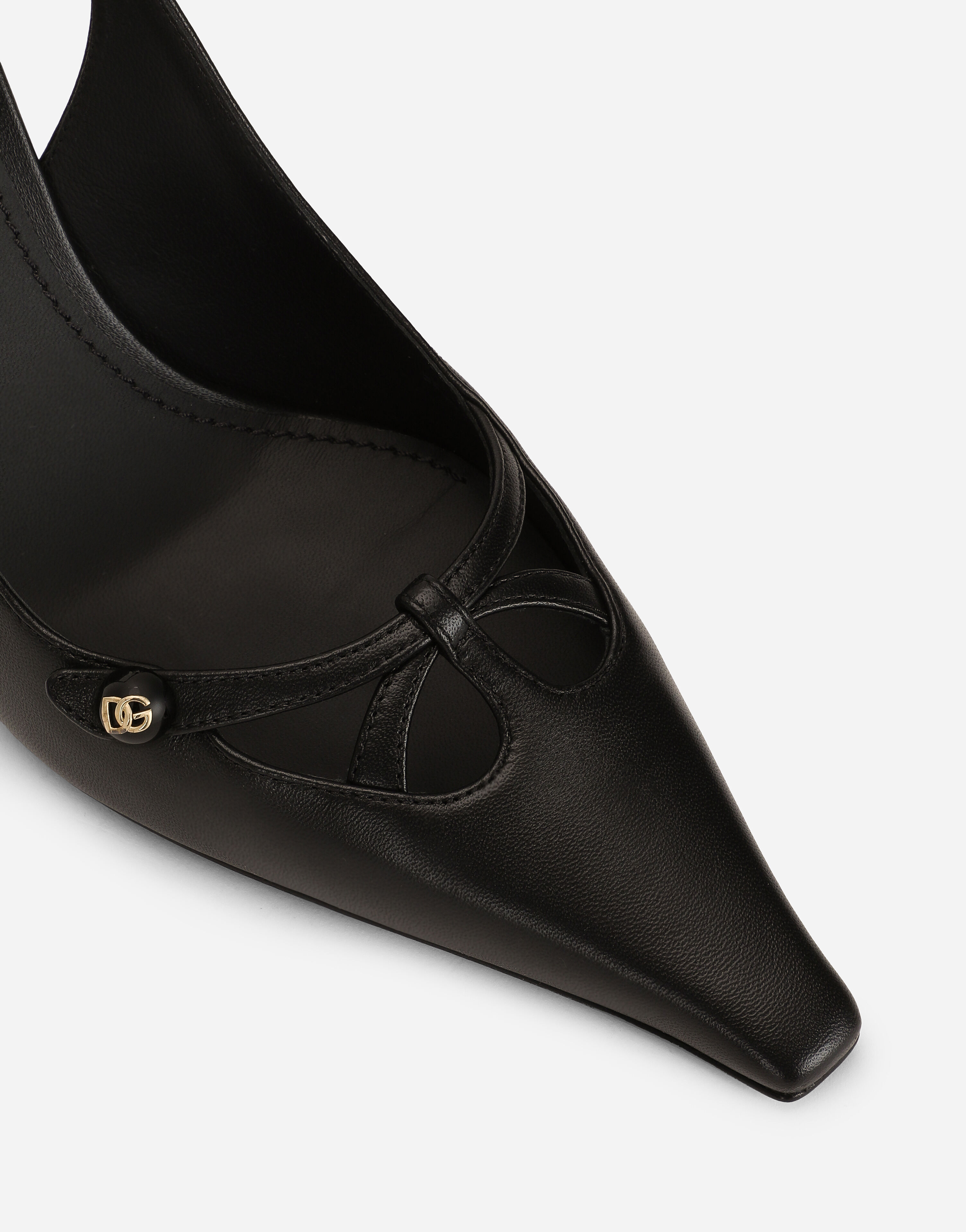 Nappa leather slingbacks in Black for Women | Dolce&Gabbana® US