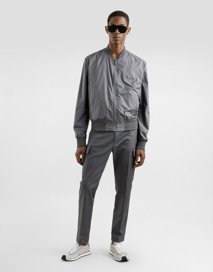 Dolce & Gabbana Technical fabric bomber jacket with tag Grey G9BLMTFUS27