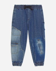 Dolce & Gabbana Stretch jersey denim jogging pants Animal Print L52Q33G7I2K