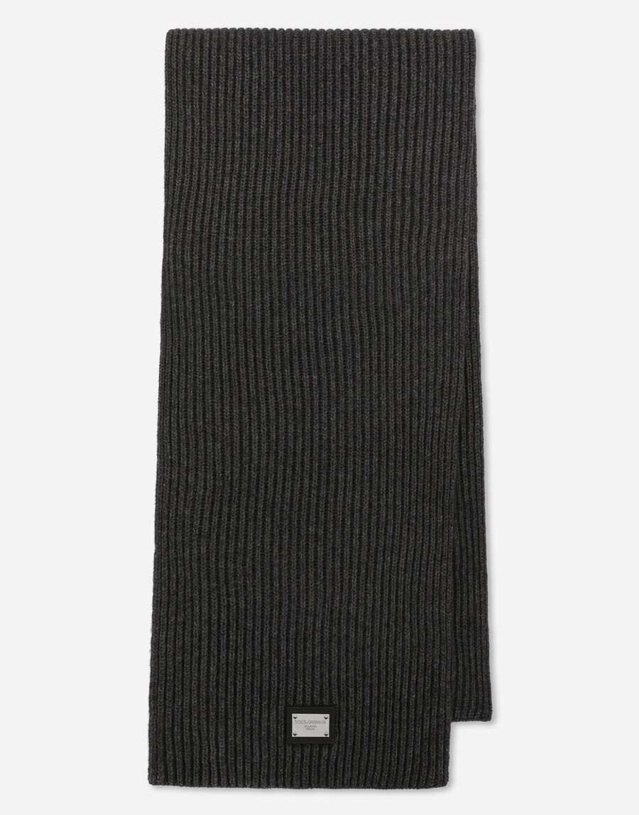 Wool scarf with DG patch