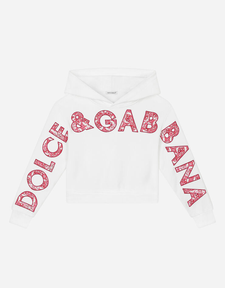 ホワイトのガールズ スウェットパーカ ロゴアップリケ | Dolce&Gabbana®