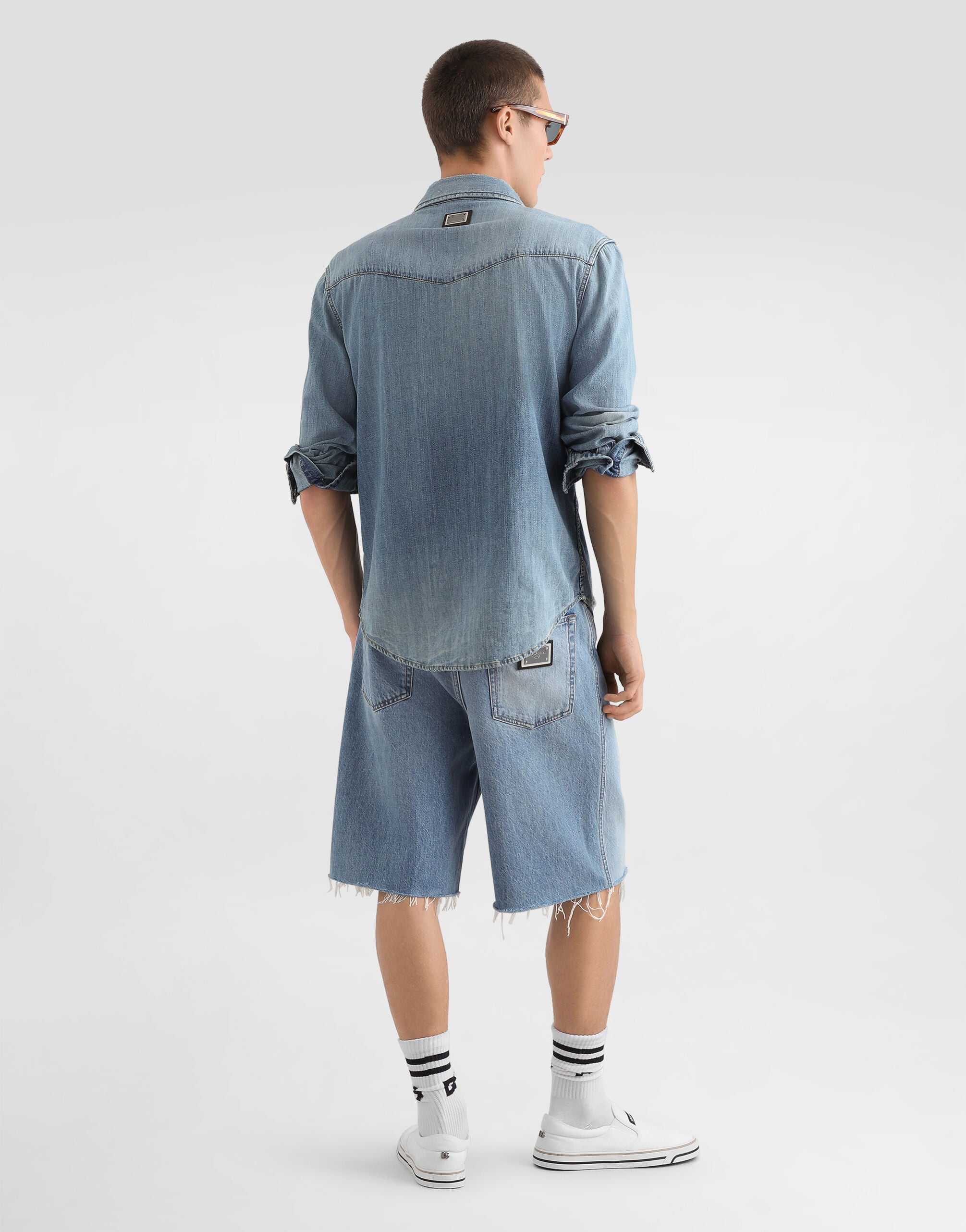 Denim bermuda shorts in Multicolor for Men | Dolce&Gabbana® US