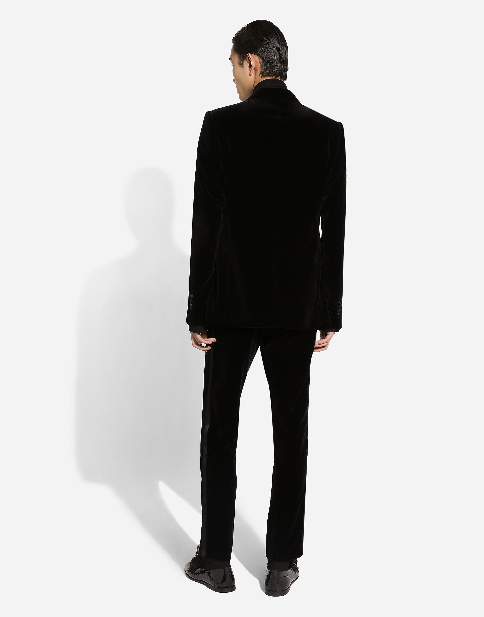 Classic velvet tuxedo pants in Black for Men Dolce Gabbana