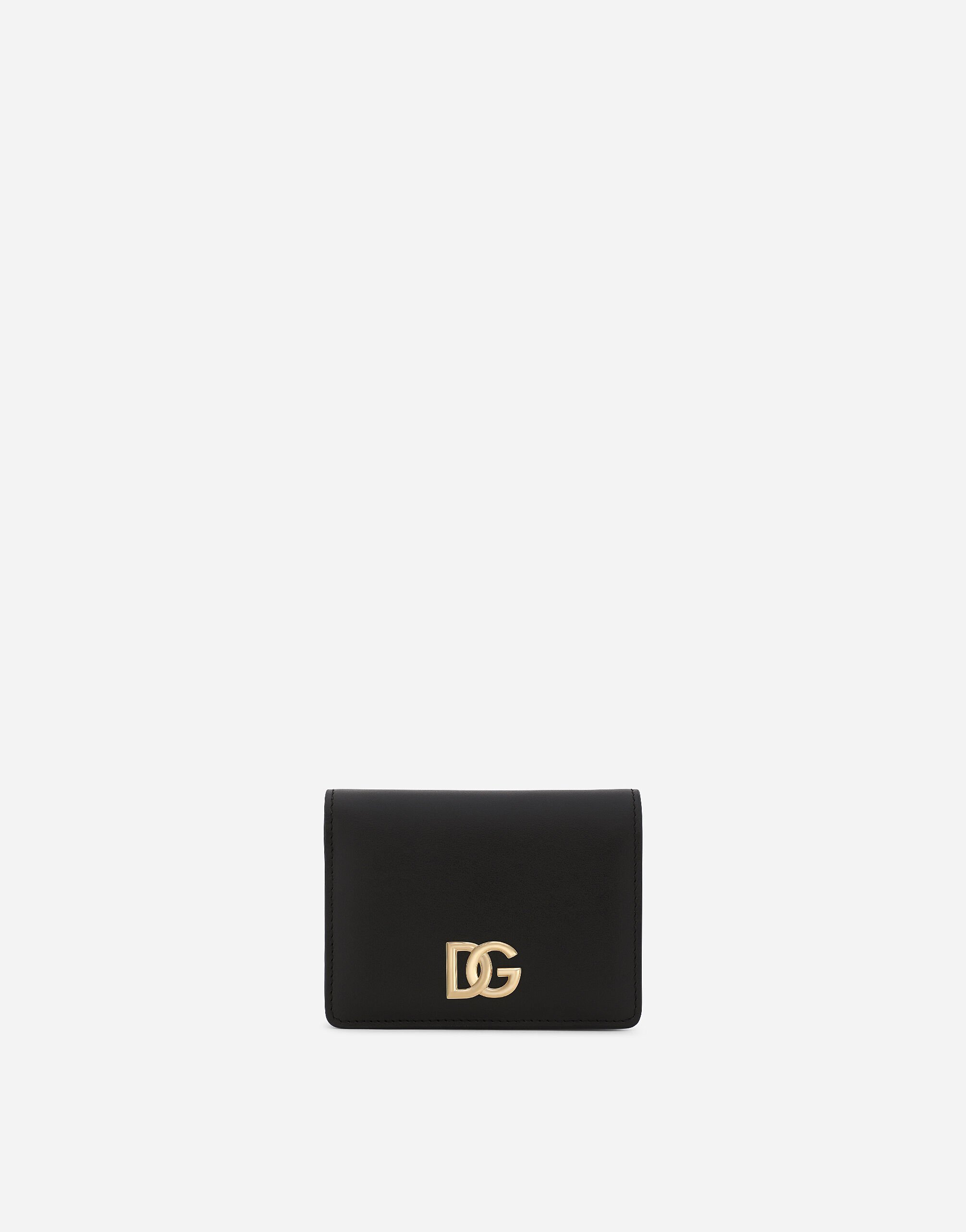 Dolce & Gabbana DG 徽标小牛皮钱包 黑 BI1261AW576
