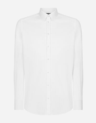 Dolce & Gabbana 골드 핏 스트레치 코튼 셔츠 인쇄 G5JM8TFS4HS