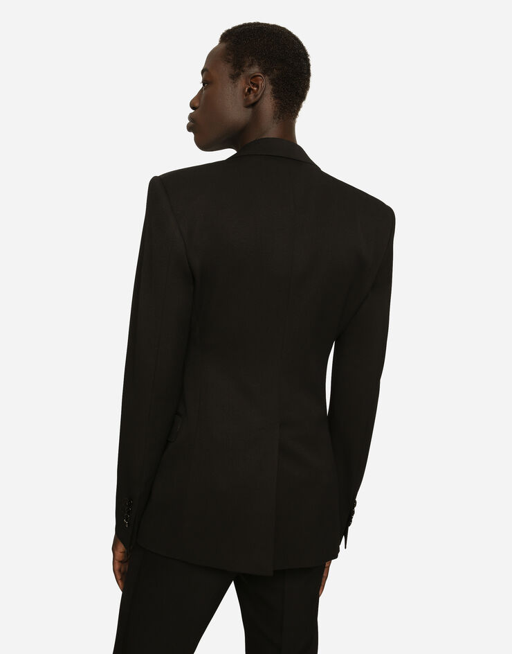 Dolce & Gabbana Single-breasted wool faille Sicilia jacket Black G2QU6TFU26E