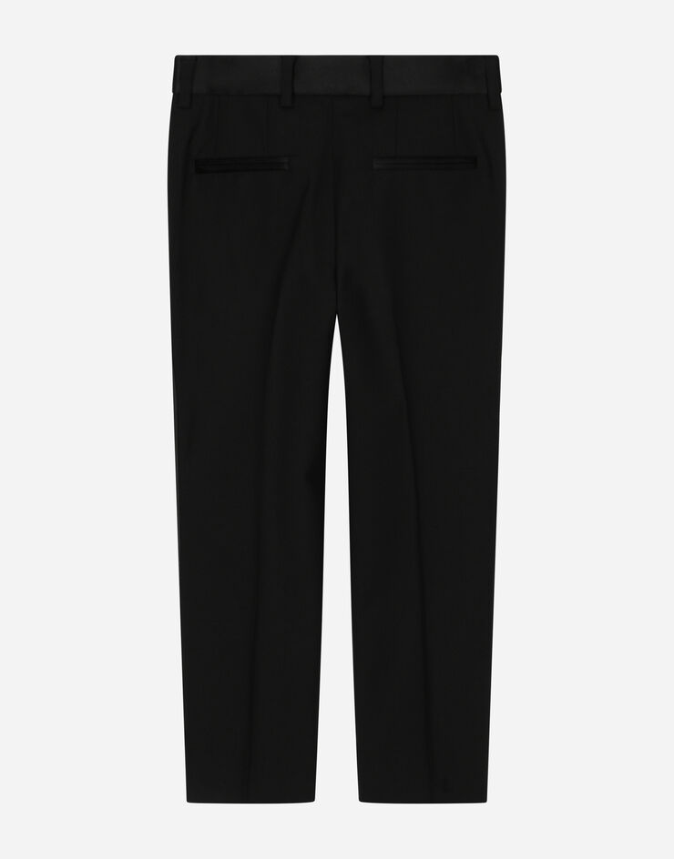 Dolce & Gabbana 弹力羊毛帆布单排扣礼服套装 黑 L41U49FUBBG