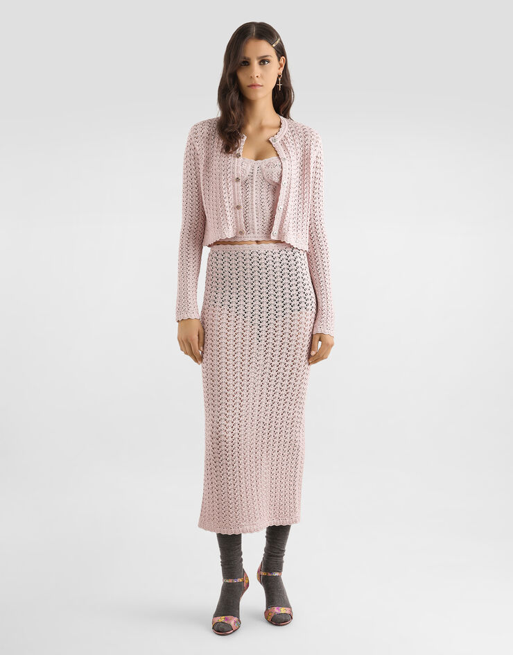 Dolce & Gabbana Viscose crochet skirt Pink FXO27ZJGMG7