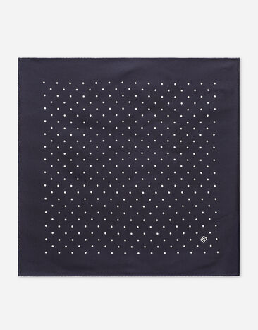 Dolce&Gabbana Einstecktuch aus Seidenjacquard mit DG-Logo Blau GR412EG0JYH