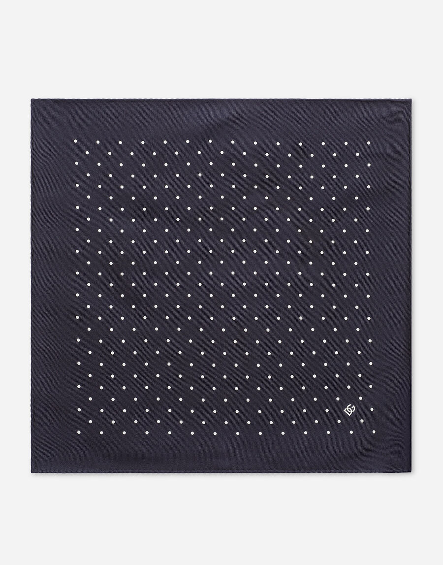 Silk jacquard pocket square with DG logo