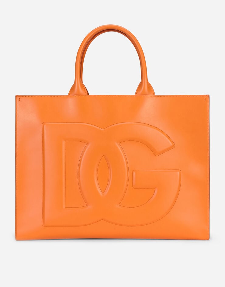 Dolce & Gabbana 카프스킨 DG 라지 데일리 쇼퍼백 오렌지 BB7022AQ269