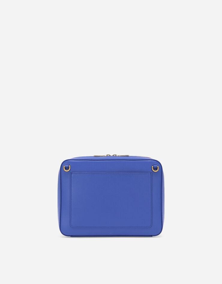 Dolce & Gabbana Bolso bandolera DG Logo Bag mediano en piel de becerro Azul BB7290AW576