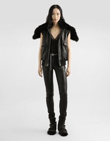 Dolce & Gabbana Stretch nappa leather trousers Black FTDFKLHULYL
