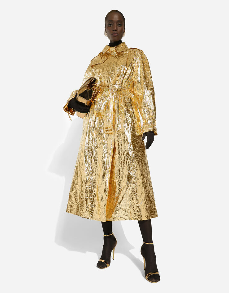 Dolce & Gabbana Foiled fabric trench coat Oro F0Z66TFUSZF