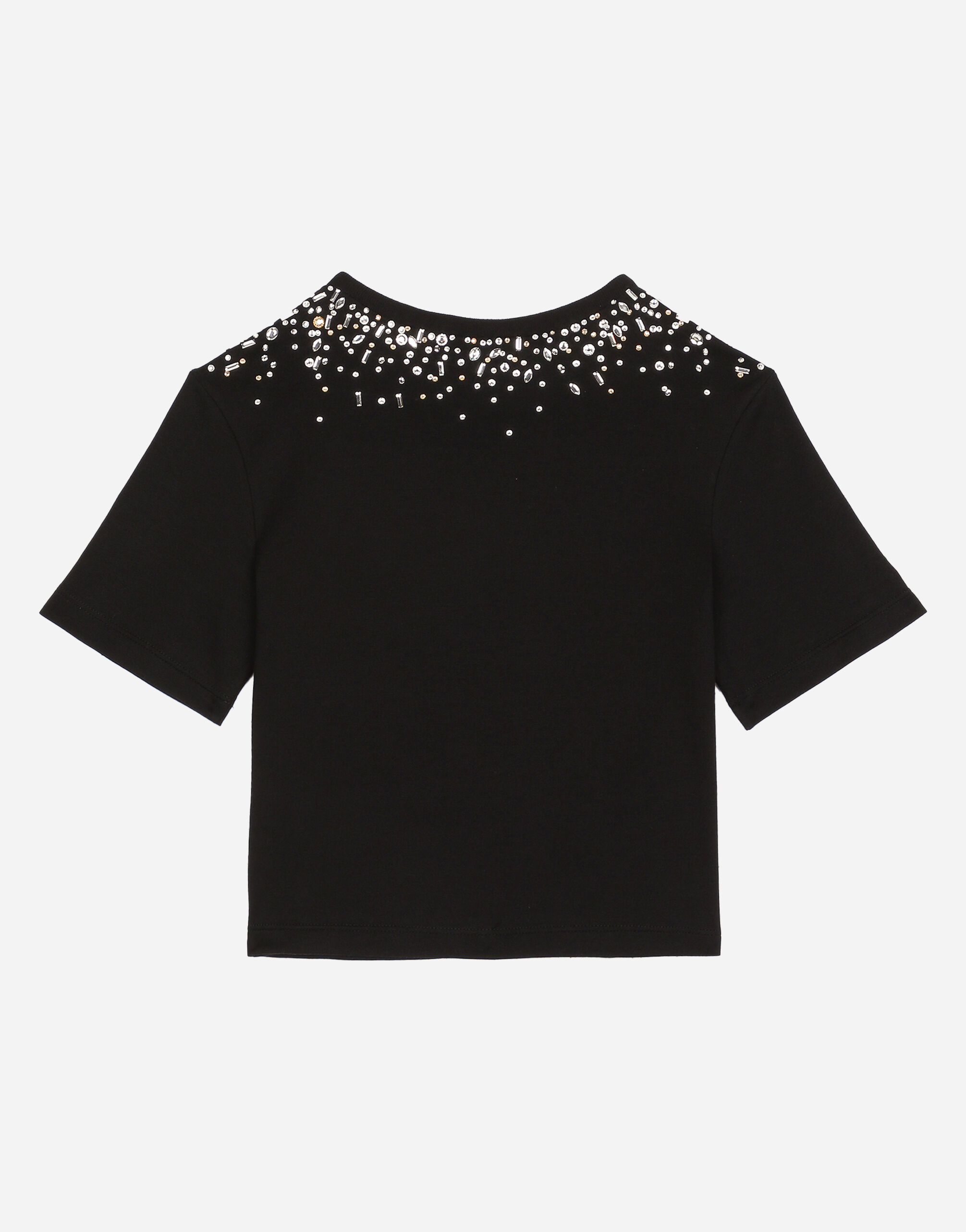 Jersey T-shirt with DG logo in Black for Girls | Dolce&Gabbana® US