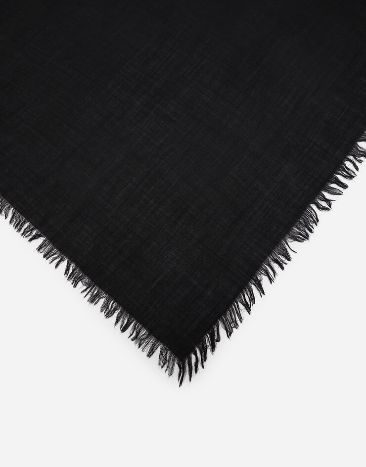 Dolce&Gabbana スカーフ 120x120 ウール＆シルク＆カシミア ブラック GQ329EG2UBO