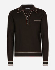 Dolce&Gabbana Wool polo-shirt with contrasting stripes Multicolor G038TTFJPAF