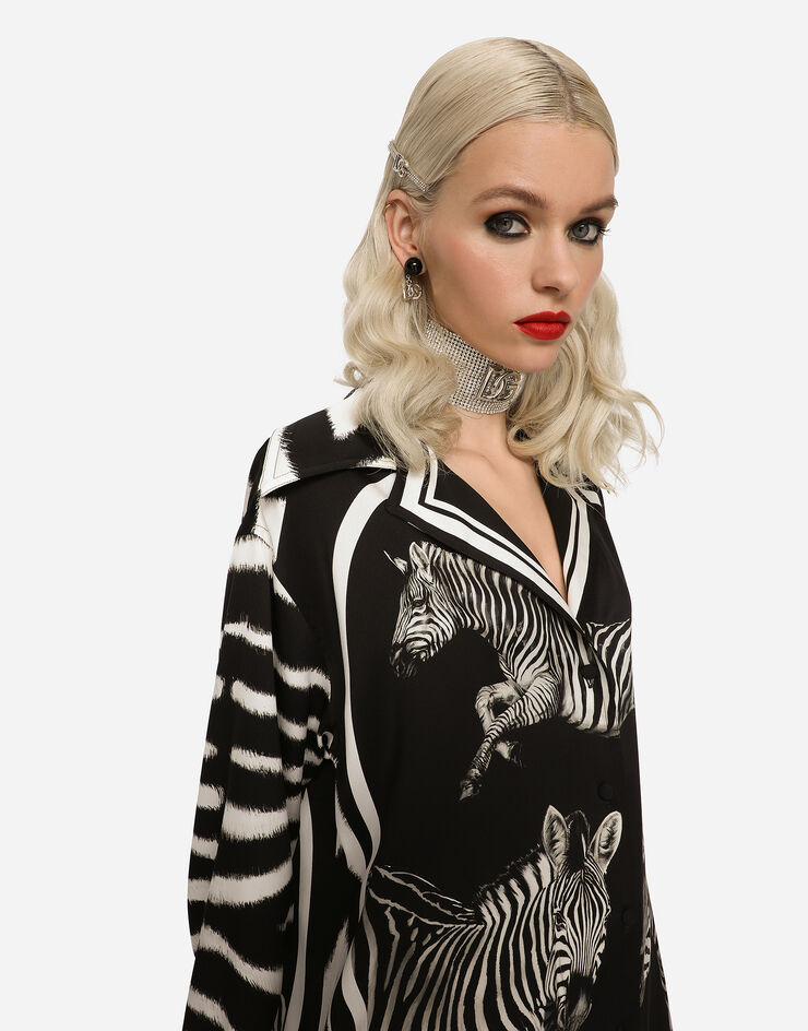 Dolce & Gabbana Zebra-print charmeuse shirt Multicolor F5P99THPACE