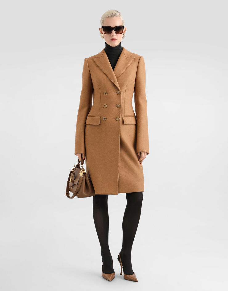 Dolce & Gabbana Dolce double-breasted wool coat Beige F0N87THU2B1