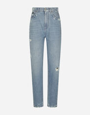 Dolce & Gabbana Jeans with mini-ripped details Turquoise FXL43TJBCAG