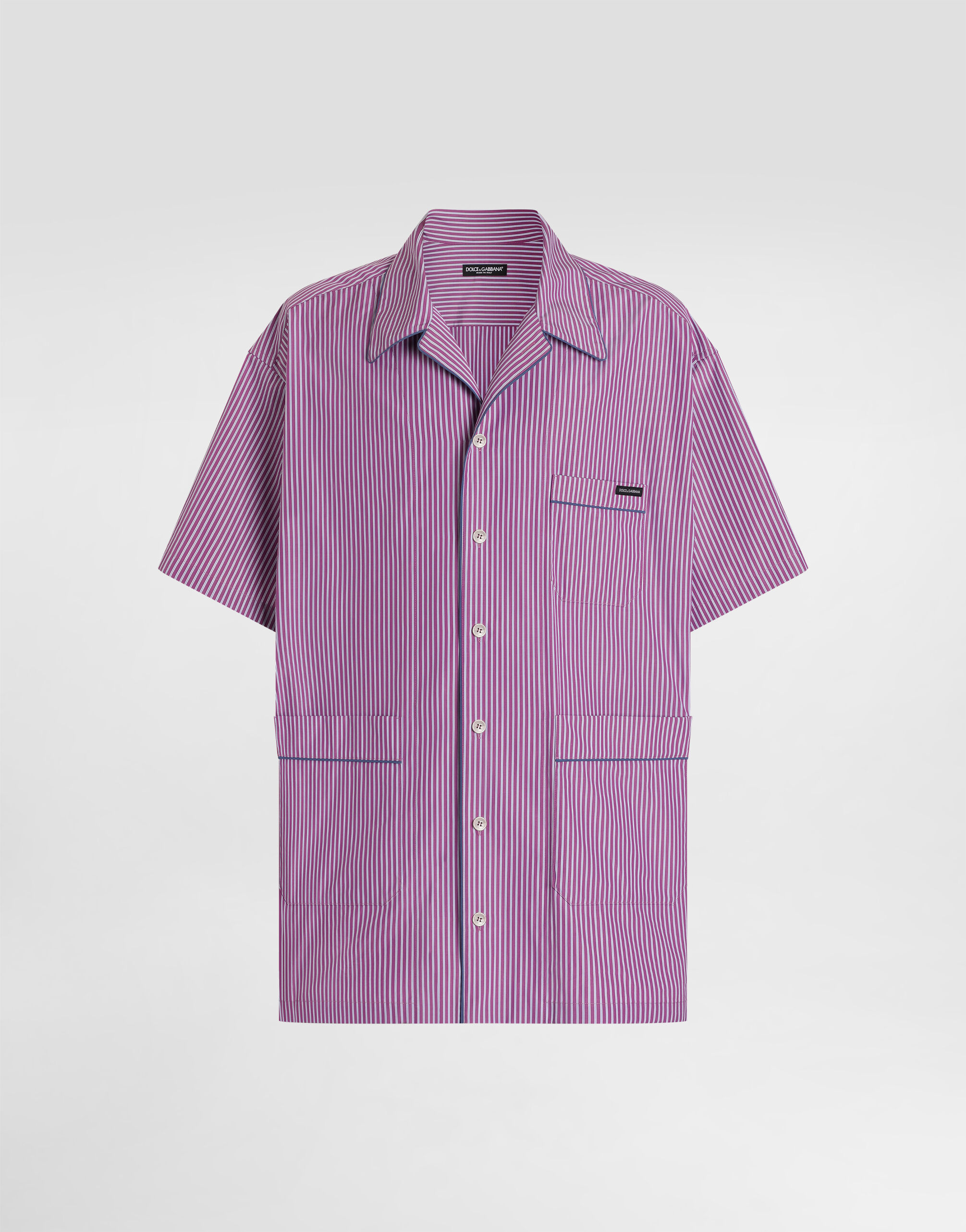 Hawaii striped poplin shirt in Multicolor for Men | Dolce&Gabbana®