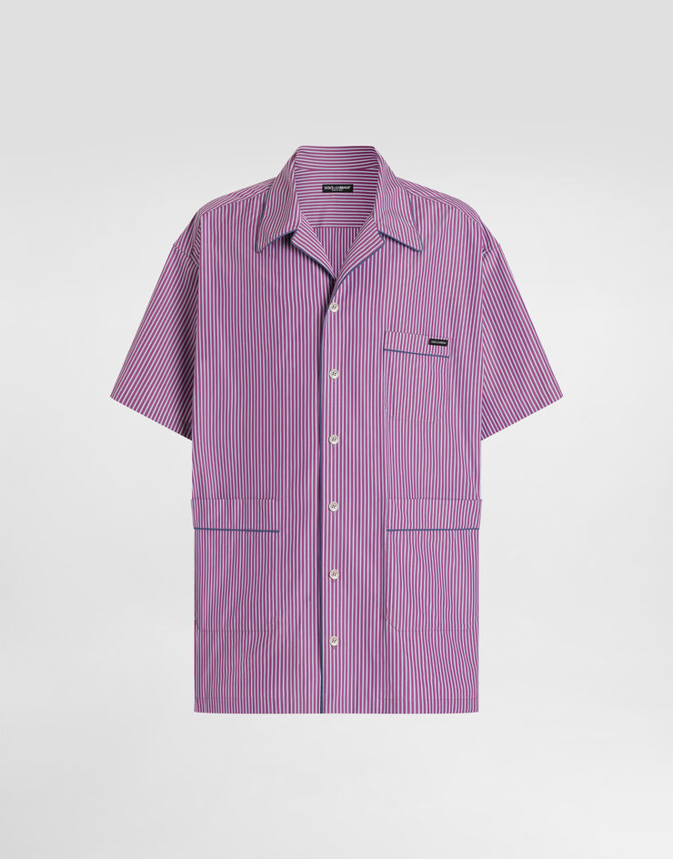 Dolce & Gabbana Hawaii striped poplin shirt Multicolor G5OL8TFR52M