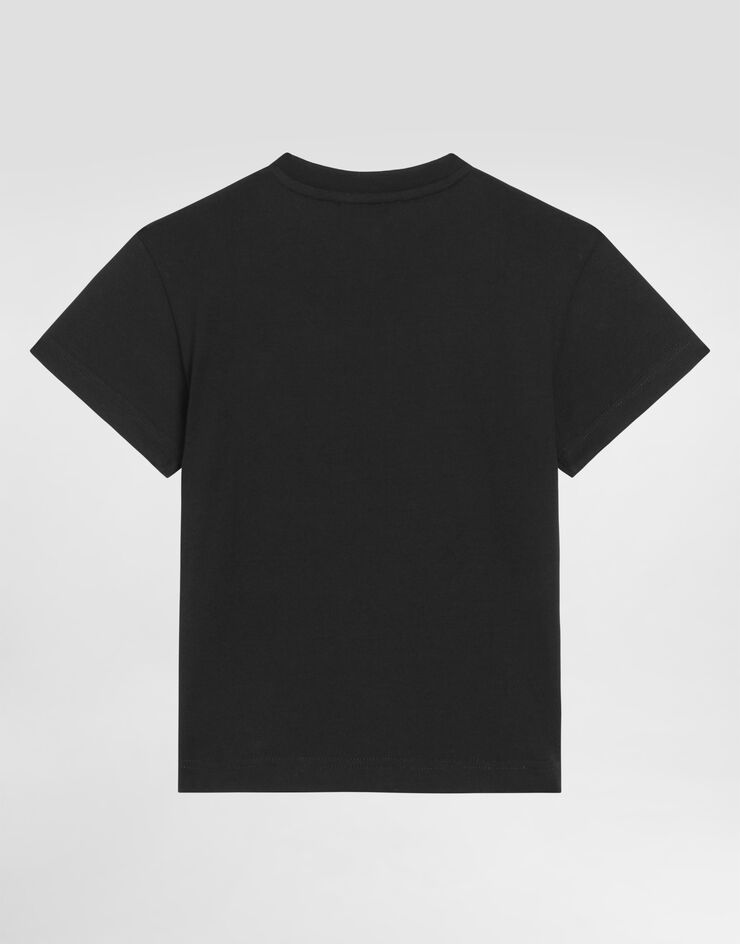 Dolce & Gabbana Jersey t-shirt with logo embroidery Black L4JT7NG7STN