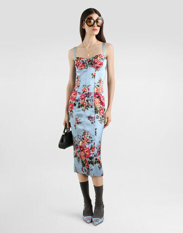 Dolce & Gabbana Flower bouquet-print satin dress Dolce & Gabbana Flower bouquet-print satin dress Multicolor F60DGTFSICE
