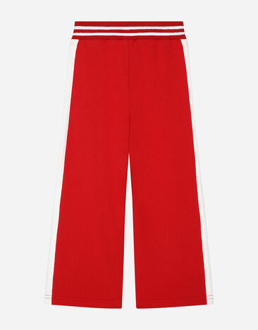 Dolce & Gabbana Jersey jogging pants with logo tag Bordeaux L5JPE2G7NNW