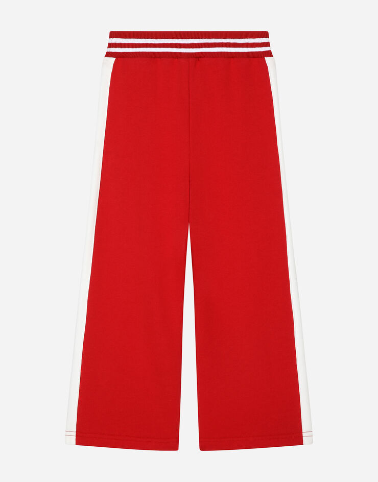 Dolce & Gabbana Jersey jogging pants with logo tag Bordeaux L5JPE2G7NNW