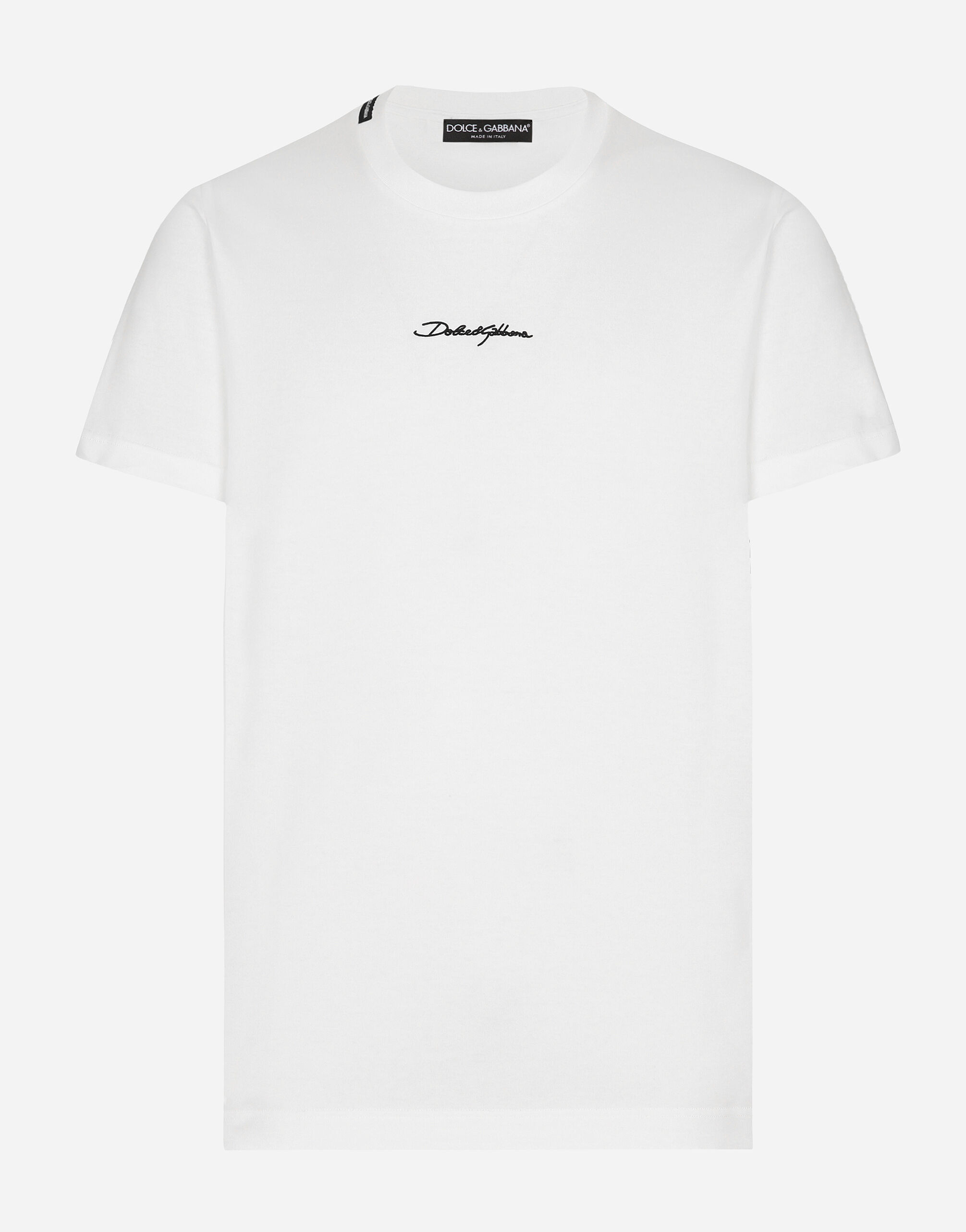 Dolce & Gabbana T-shirt in cotone con logo Multicolore G8PN9TG7NPZ