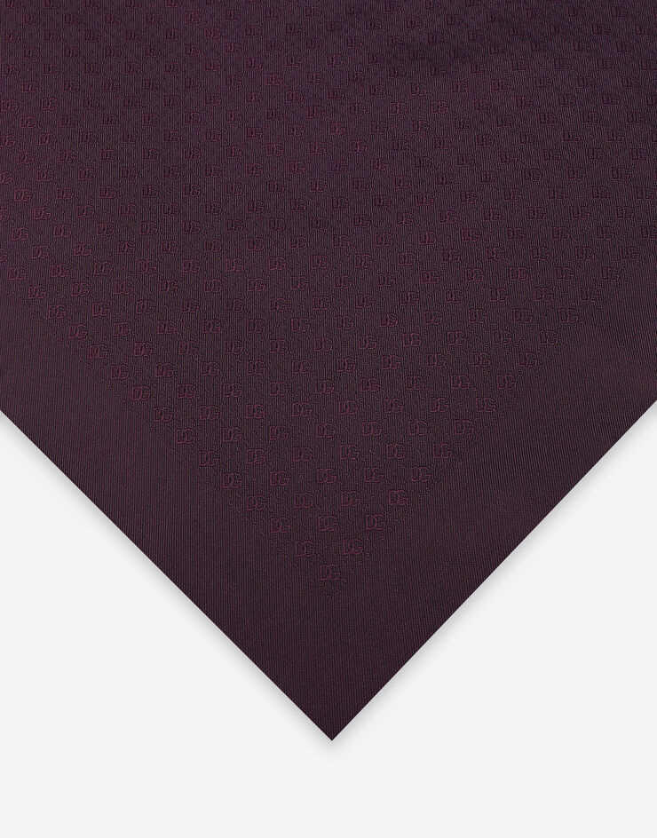 Dolce & Gabbana Silk jacquard pocket square with DG logo Purple GR412EG0JYI