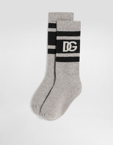 Dolce & Gabbana Cotton socks with logo Multicolor LBKAC5JBCH6