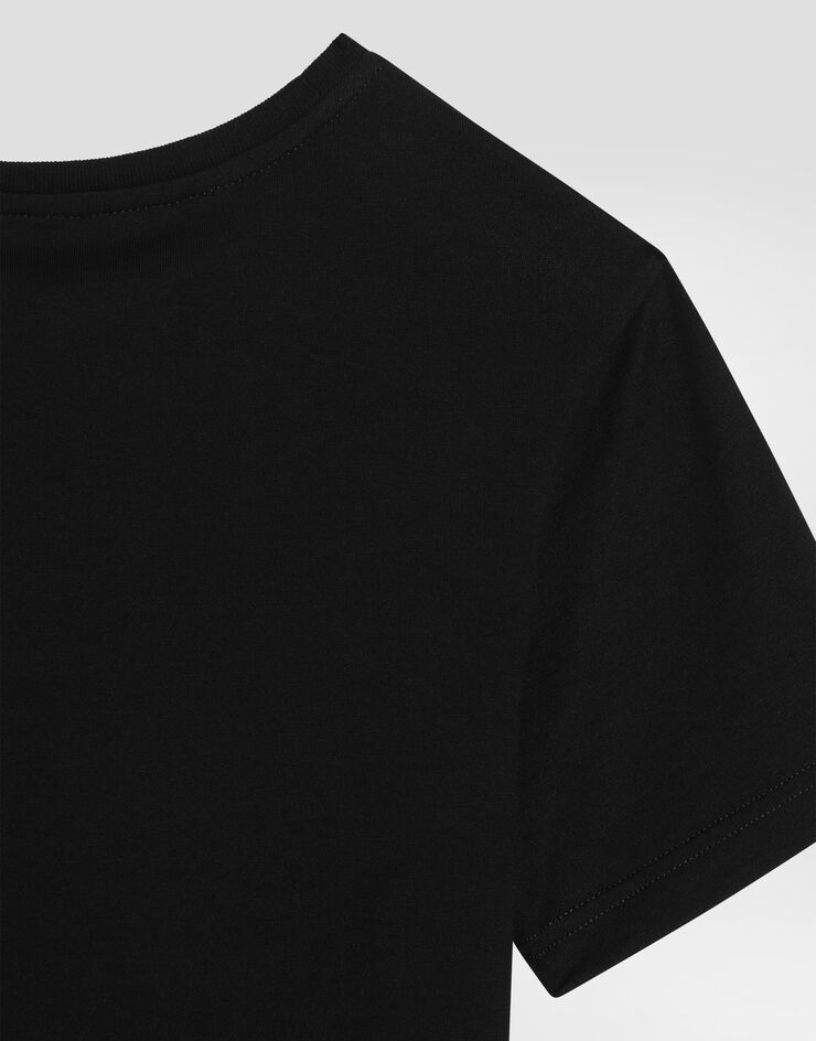 Dolce & Gabbana Jersey T-shirt with logo tag Black L4JT7TG7I2O
